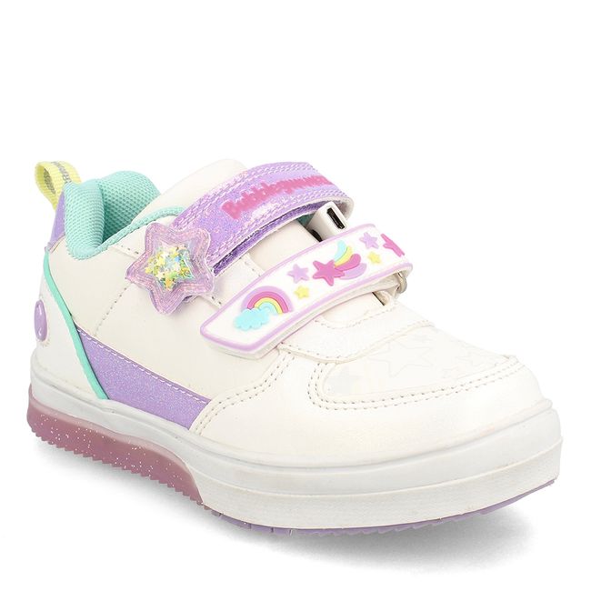 BUBBLE GUMMERS - Zapatilla Niña Bubblegummers Luces Neon Blanco-Lila