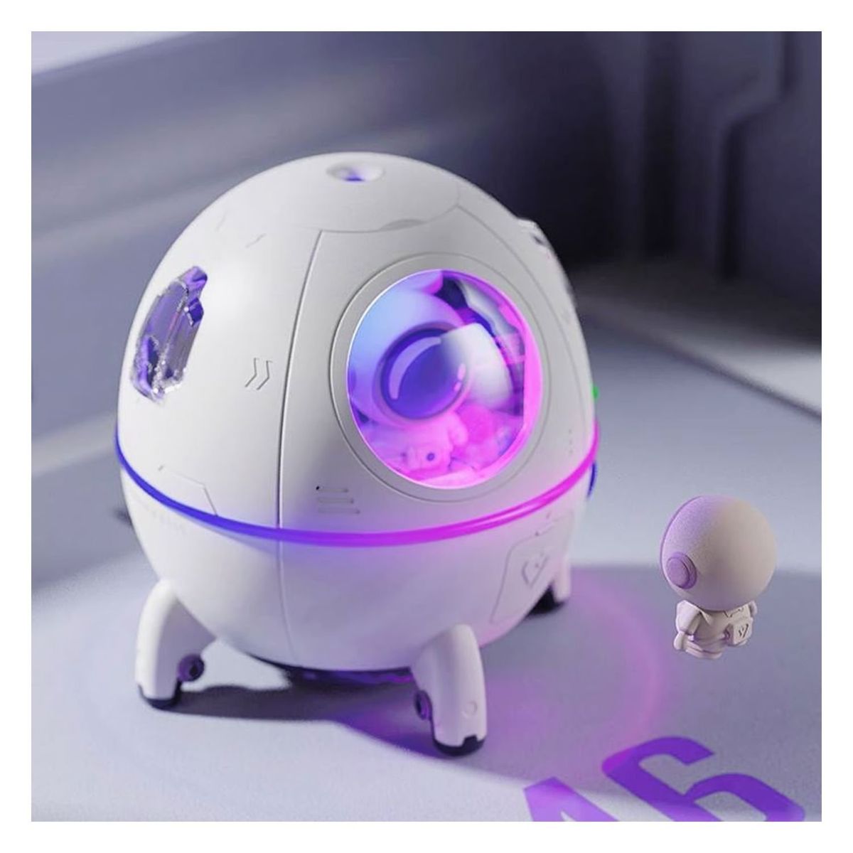 GENERICO - Pack Humidificador Nave Espacial Más 6 Esencias Aromáticas