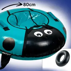 HOMESTAR - Tubo de Nieve Inflable Escarabajo Azul 80 cm