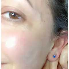 ELBAULDEJUMA - Pendientes azul intenso puntos De luz 5mm Plata fina ley S925