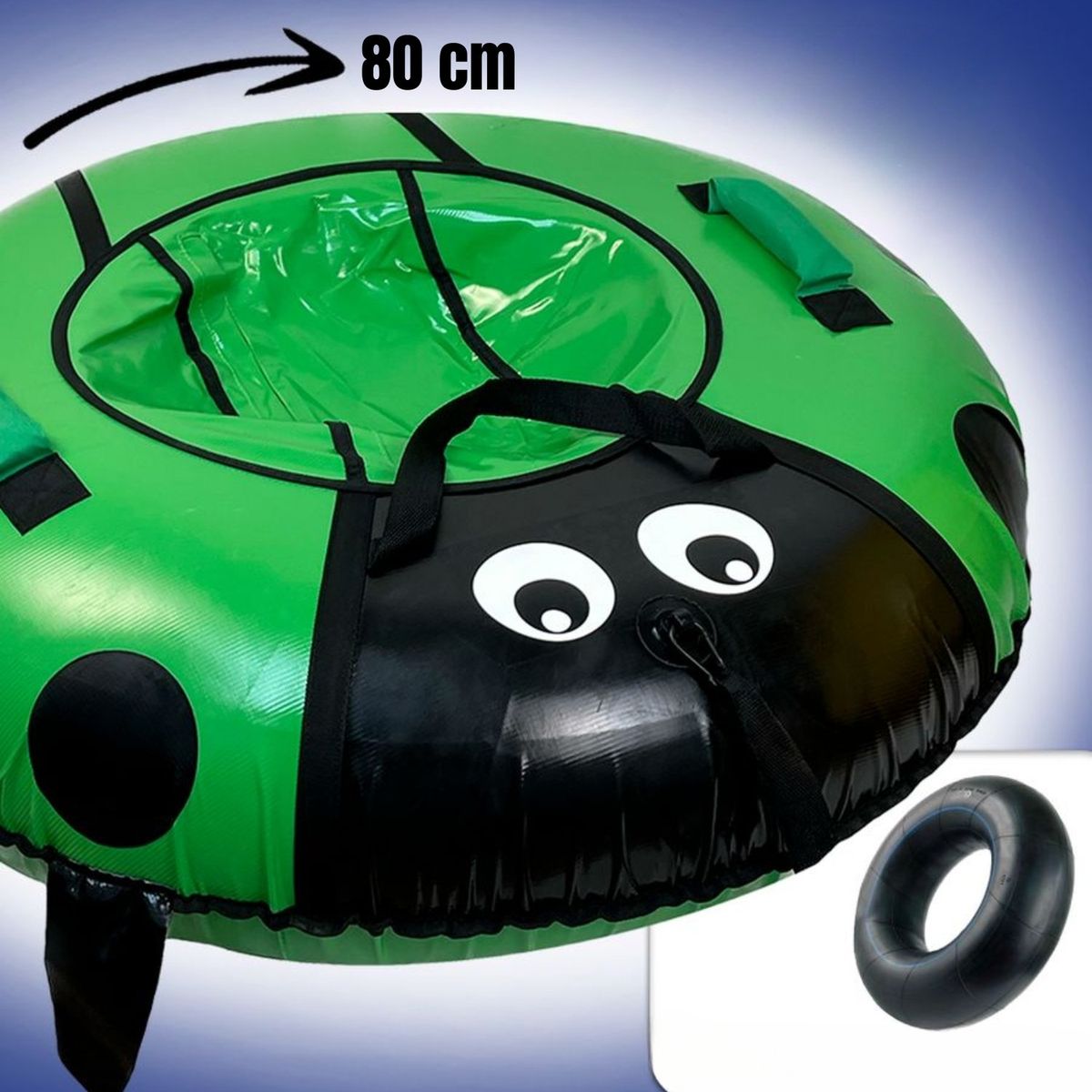HOMESTAR - Tubo de Nieve Inflable Escarabajo Verde 80 cm