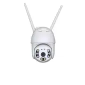 ANGELES DEL HOGAR - Cámara Ip Wifi Inteligente Exterior Alarma Hd 1080p Zoom blanco
