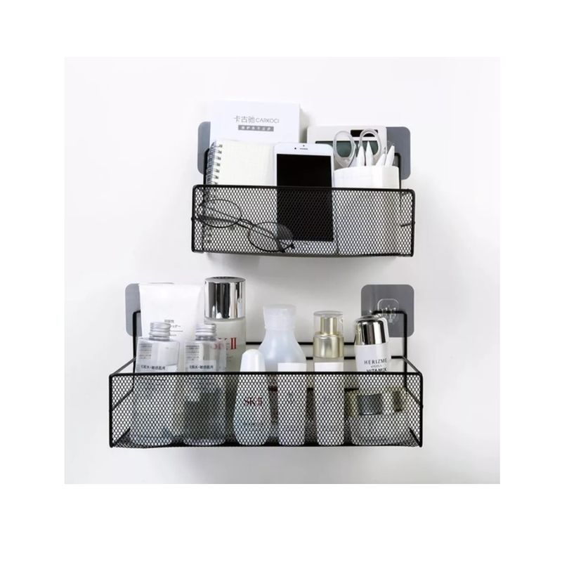 GENERICO - Pack 2 Organizador Repisa Multiuso Hogar Adhesivo Acero Inox