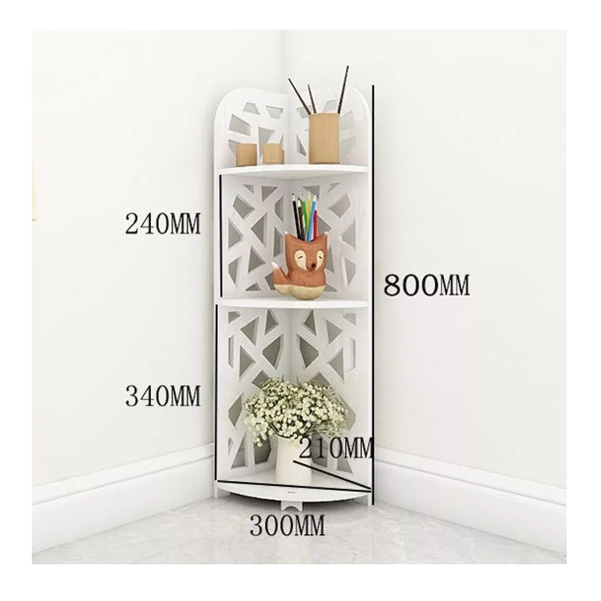GENERICO - Estante Esquina Elba Rack Librero Repisa Armable 80x20x20cm