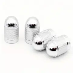 GENERICO - Set 4 Tapas válvulas autos, motos Modelo Balita plata