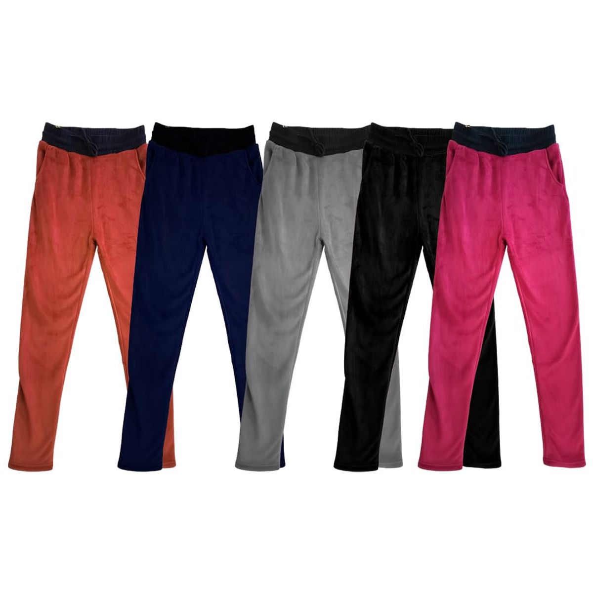 OMAS - PANTALON PLUSH MUJER LISO FORRADO CON CHIPORRO