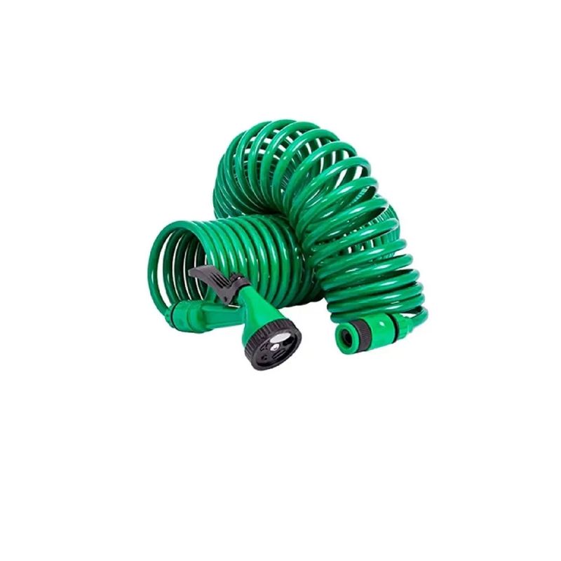 ANGELES DEL HOGAR - Manguera Espiral Expandible Hogar Casa Jardin 15 Mts Color Verde