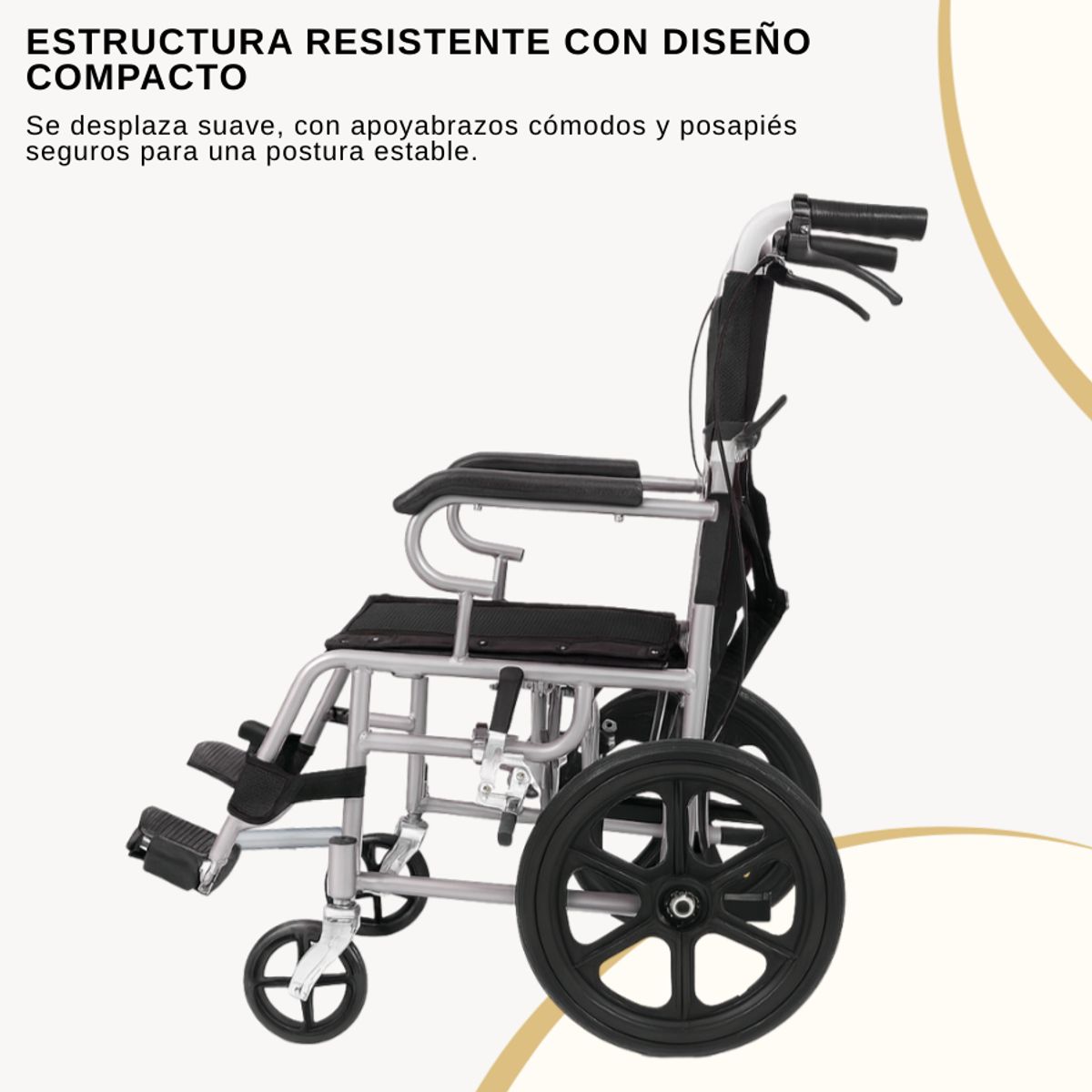 GENERICO - Silla De Ruedas Estándar Geriatrica Plegable Descansa Pies