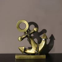 Estatua Figura Decorativa Adorno Marino Ancla Color Dorado
