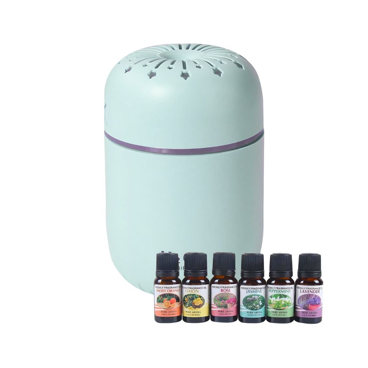 GENERICO - Pack Humidificador de Estrellas Más 6 Esencias Aromáticas