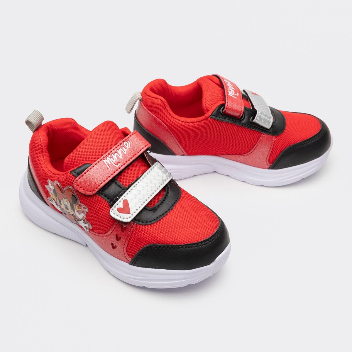 DISNEY - Zapatillas Con Luces En Personaje Niña Corazones Rojo Disney