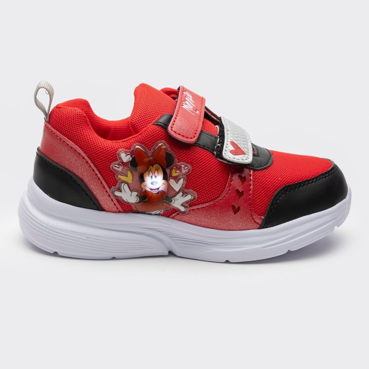 DISNEY - Zapatillas Con Luces En Personaje Niña Corazones Rojo Disney