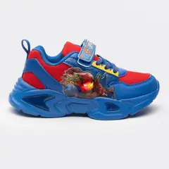 MARVEL - Zapatilla Con Luces Niño Spiderman Azul