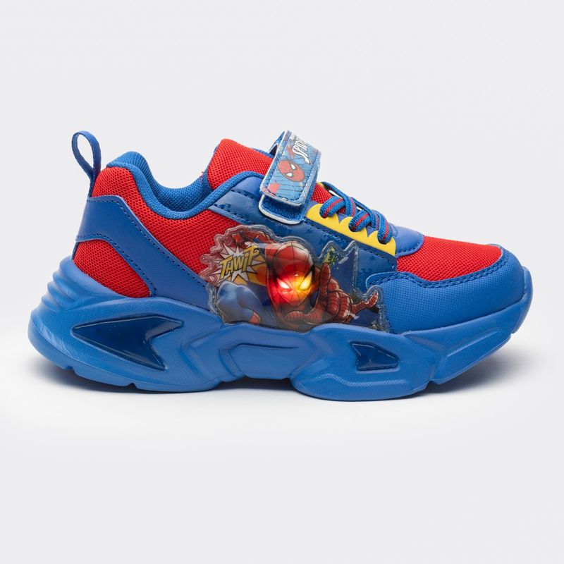MARVEL - Zapatilla Con Luces Niño Spiderman Azul Marvel