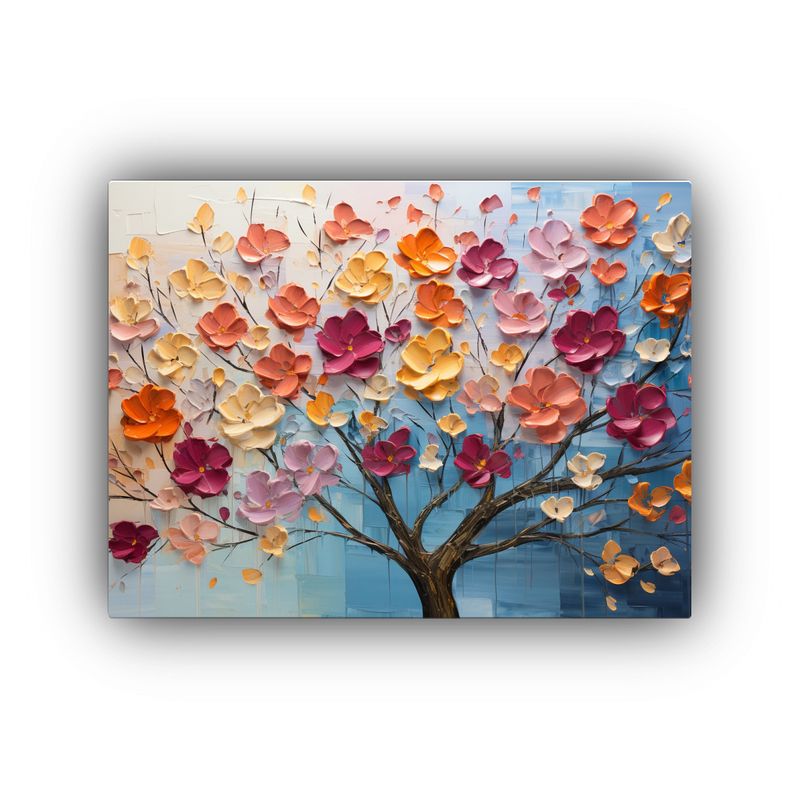GENERICO - Cuadro En Lienzo De Flores De Tilo Arcoíris Para Decoració 120x80cm