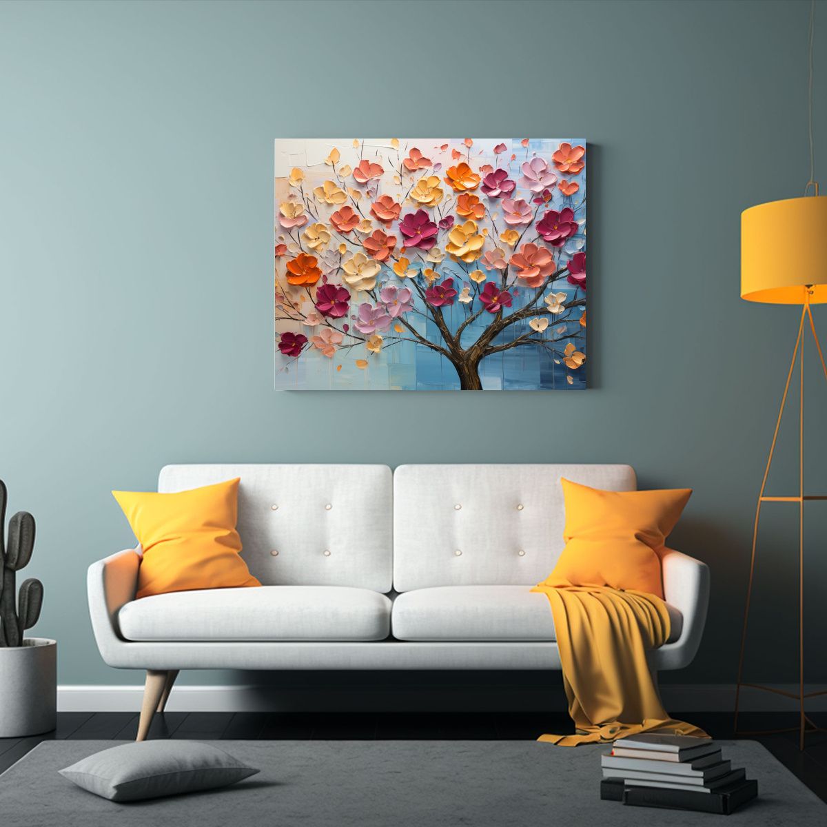 GENERICO - Cuadro En Lienzo De Flores De Tilo Arcoíris Para Decoració 120x80cm