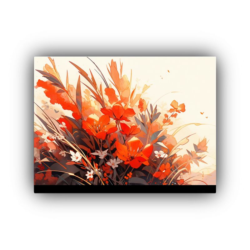 GENERICO - Lienzo De Tela Cálida En Colores Rojo Y Naranja Estilo Neo 120x80cm
