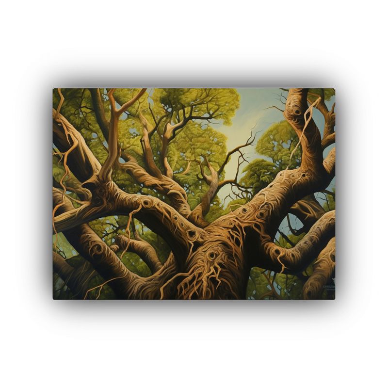 GENERICO - Pintura En Bastidor Abstracta Estilo A Kauri Tree Con Detall 120x80cm