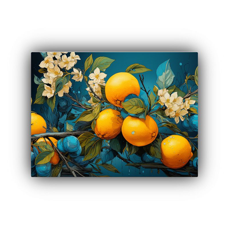 GENERICO - Cuadro En Lienzo Para Decoración Limonero En Colores Turqu 120x80cm