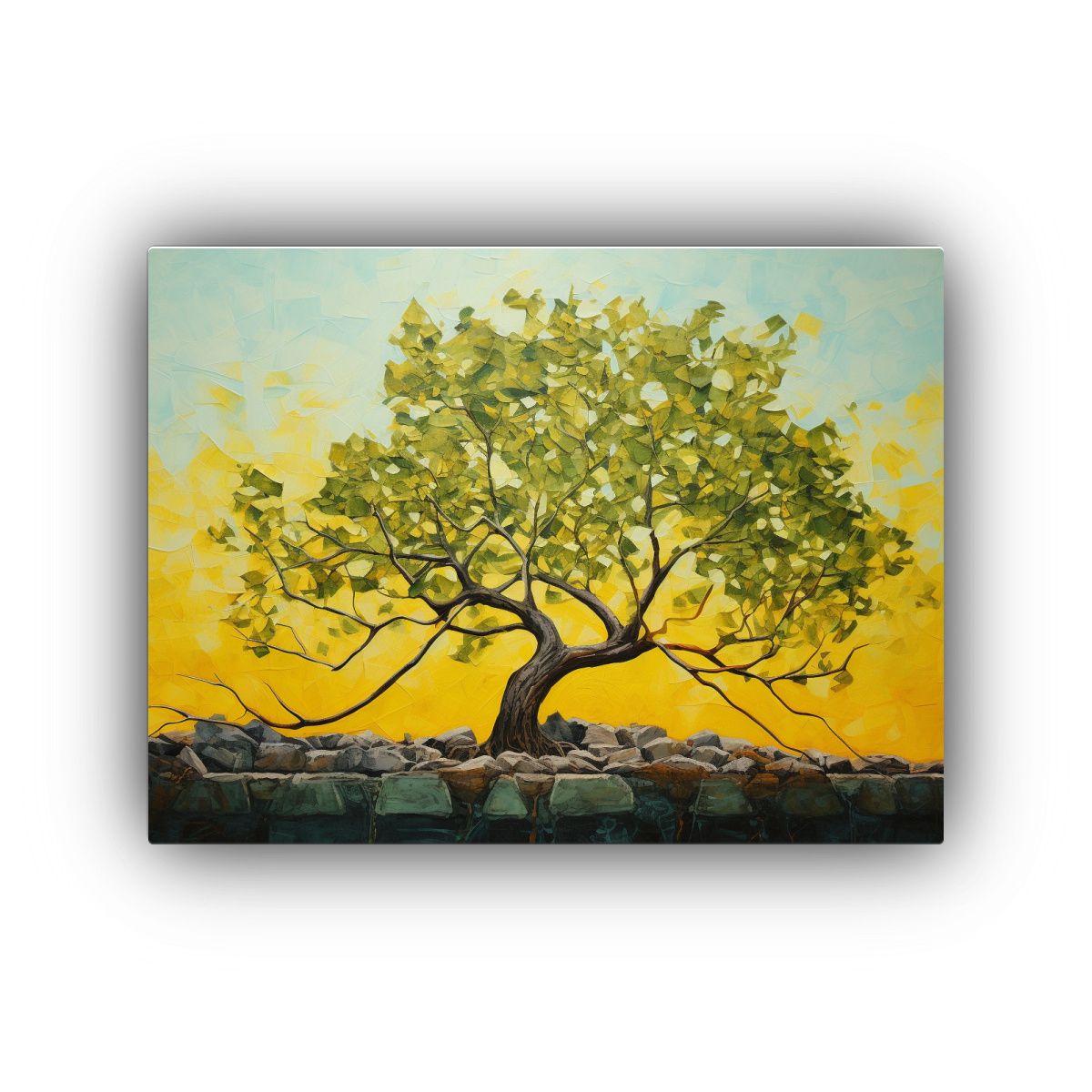 GENERICO - Pintura Surrealista De Un árbol De Mango En Canva Con Estil 120x80cm