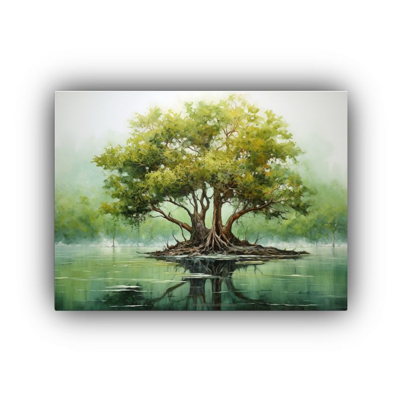 GENERICO - Pintura Abstracta De Un árbol De Mangle En Estilo Detallado 120x80cm