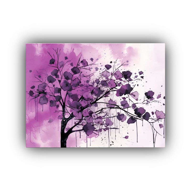 GENERICO - Cuadro Decorativo Canva Hogar Árbol Temblón En Púrpura Y  120x80cm