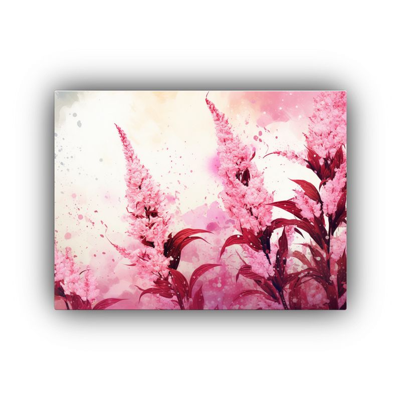 GENERICO - Pintura Mural Tonos De Quinoa En Blanco Y Rosa Para Atmos Ne 120x80cm