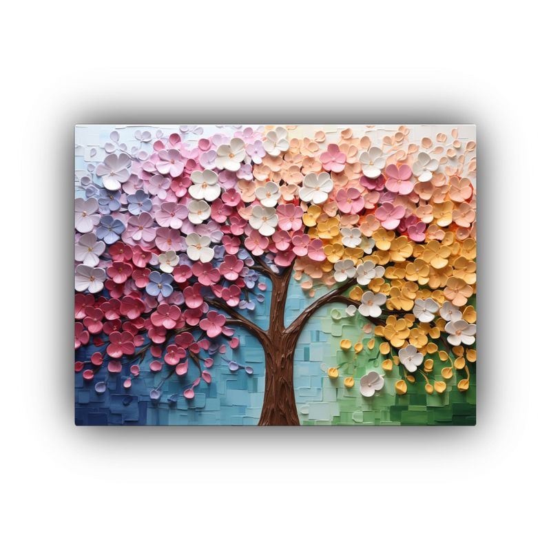 GENERICO - Pintura Sobre Lienzo De Flores De Tilo En Arco Iris Estilo A 120x80cm