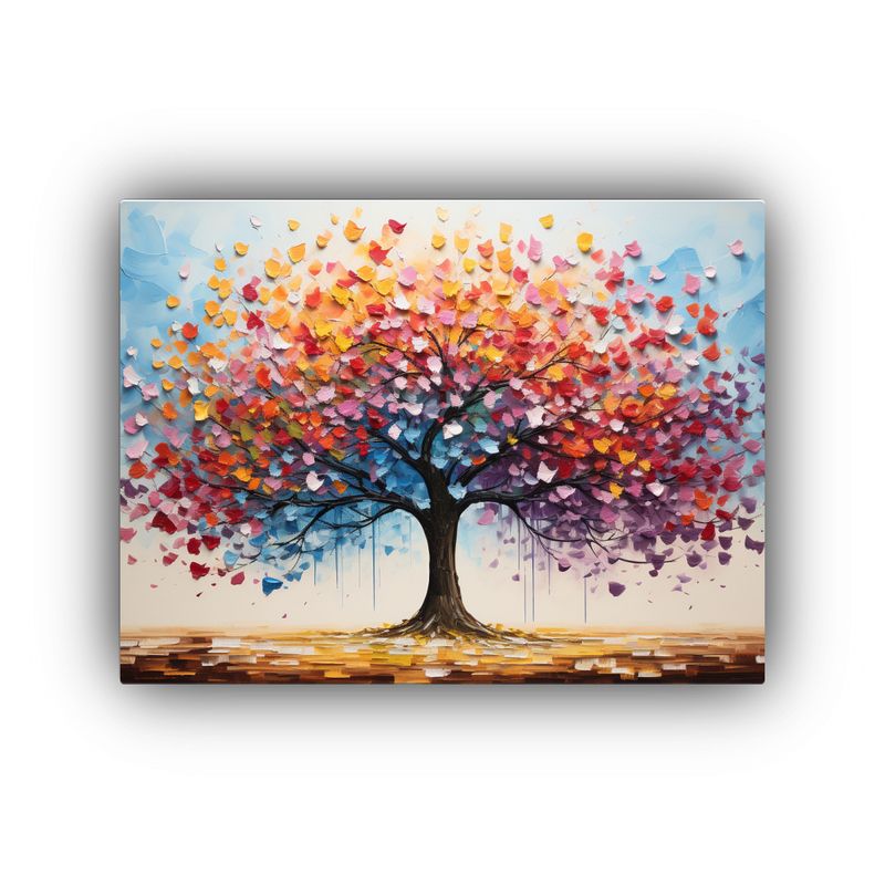 GENERICO - Pintura De Flores De Tilo Arcoíris En Lienzo Estilo Decorat 120x80cm