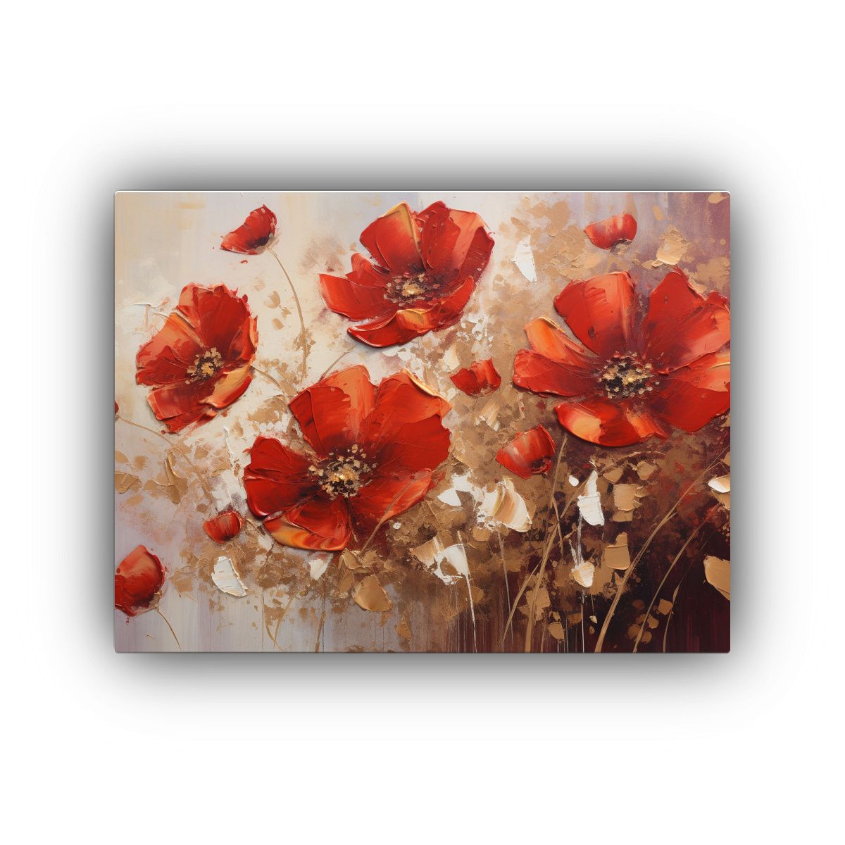 GENERICO - Cuadro De Colores Expresivos En Rojo Y Dorado Para Decoraci 120x80cm