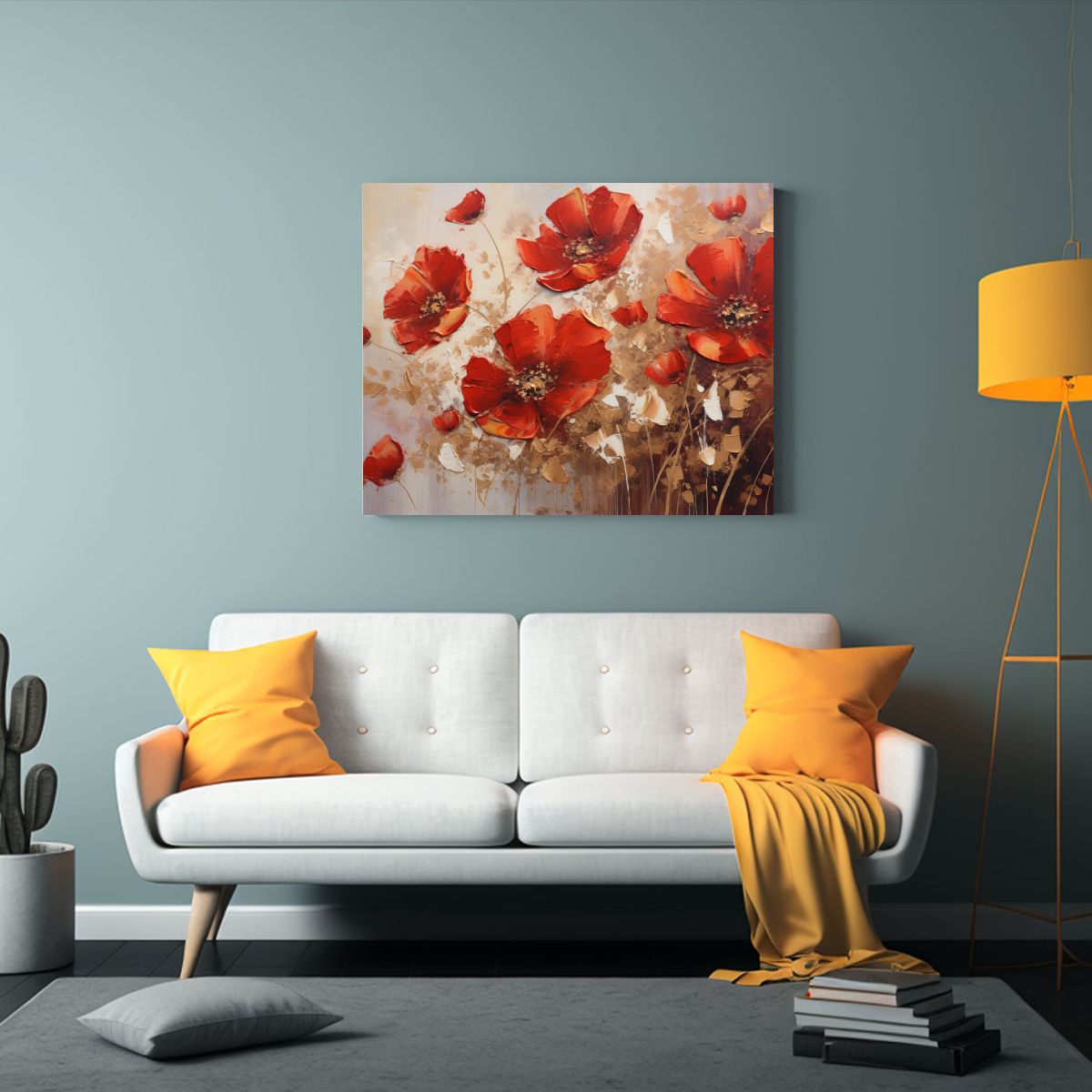 GENERICO - Cuadro De Colores Expresivos En Rojo Y Dorado Para Decoraci 120x80cm