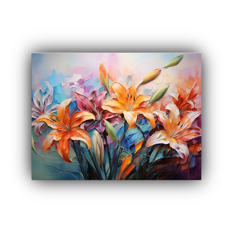 GENERICO - Pintura De Flores Vibrantes En Lienzo Estilo Víb 120x80cm