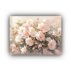 GENERICO - Pintura En Lienzo Estilo Galería Con Textura De Flores Blan 120x80cm