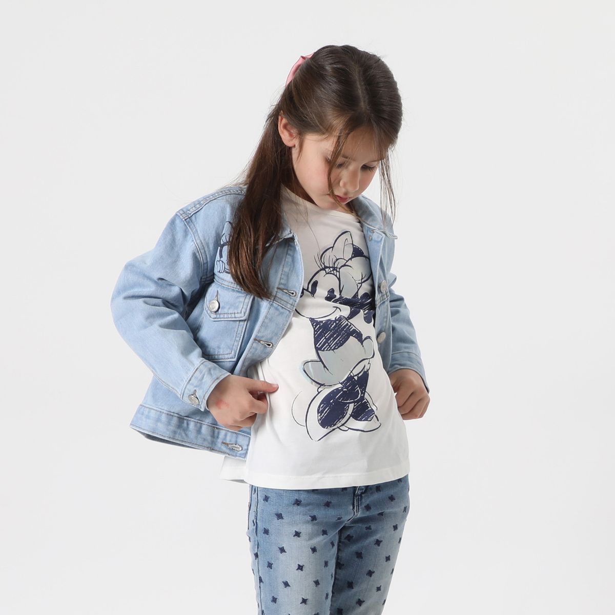 DISNEY - Polera Manga Larga Niña Vuelos Minnie Blanco Disney