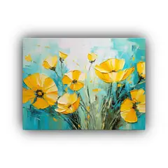 GENERICO - Pintura Floral En Lienzo En Esquema De Colores Amarillo Y Ci 120x80cm