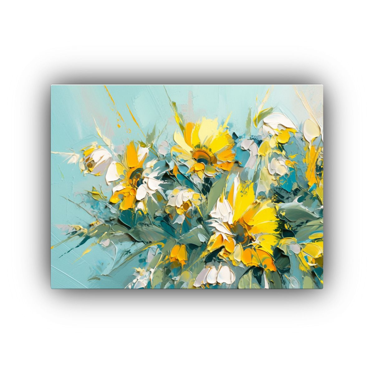 GENERICO - Cuadro Floral En Lienzo Con Composición Vanguardista En Ama 120x80cm