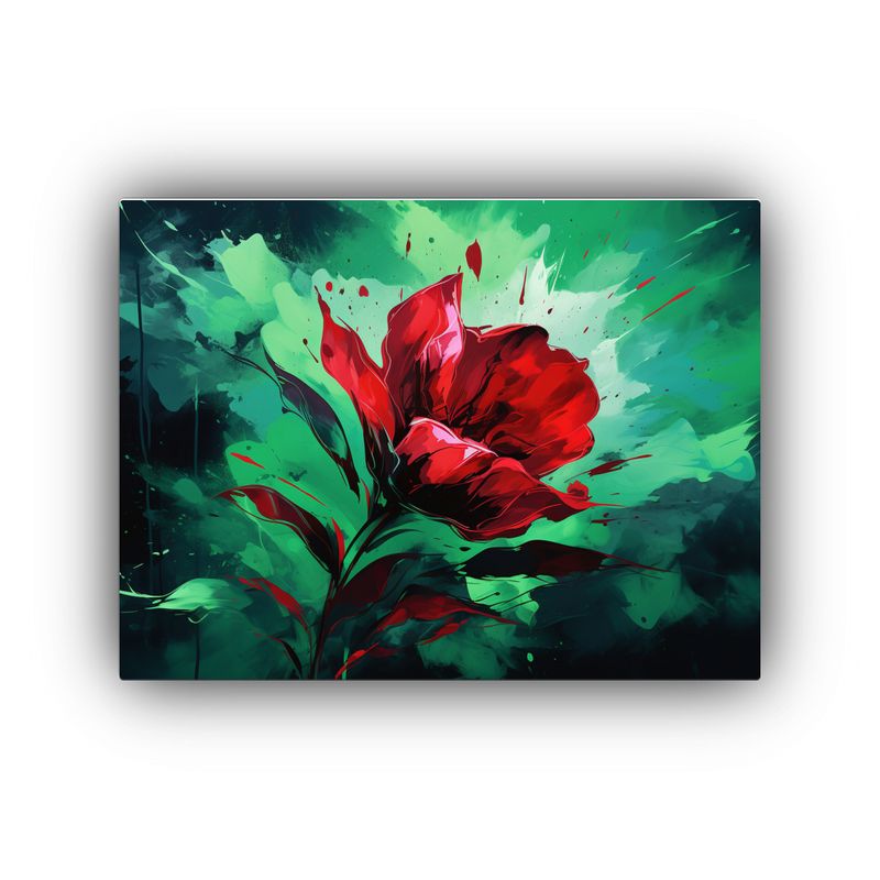 GENERICO - Cuadros Modernos Luminosos En Verde Y Rojo Con Atmósfera Ne 120x80cm