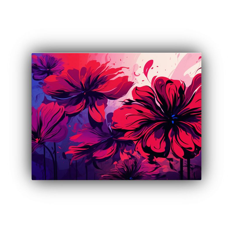 GENERICO - Cuadros Decorativos Morado Y Rojo Estilo Neonoir De Alta Cal 120x80cm