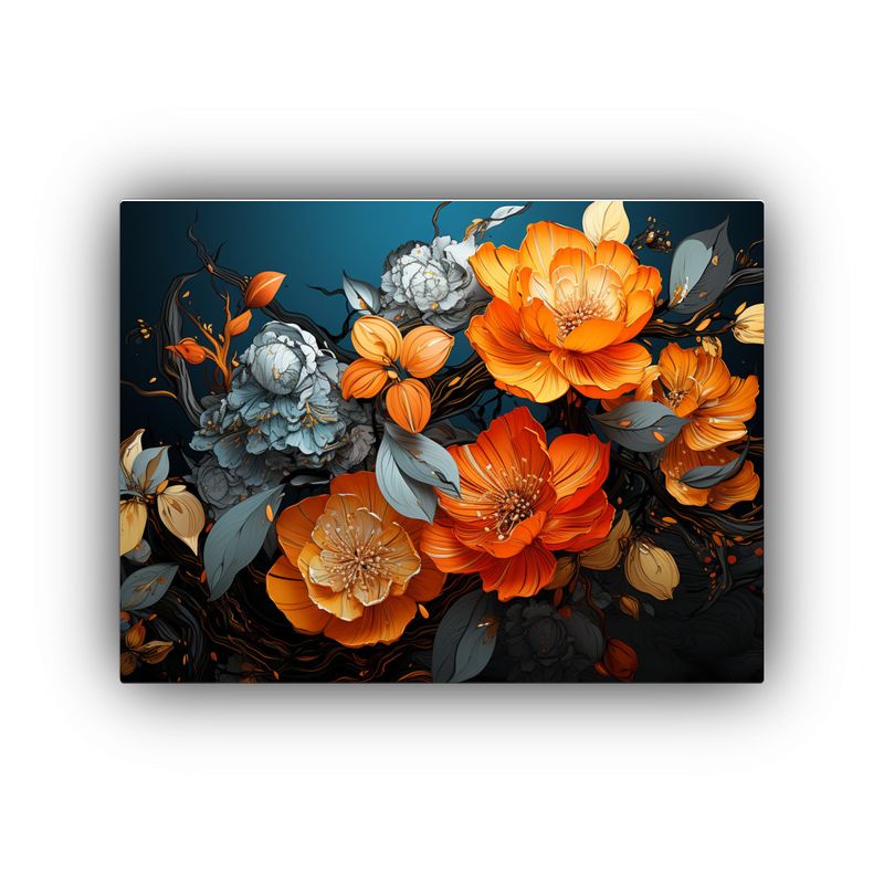 GENERICO - Pintura Lienzo Colores Vibrantes árbol Naranja En Ambiente  120x80cm