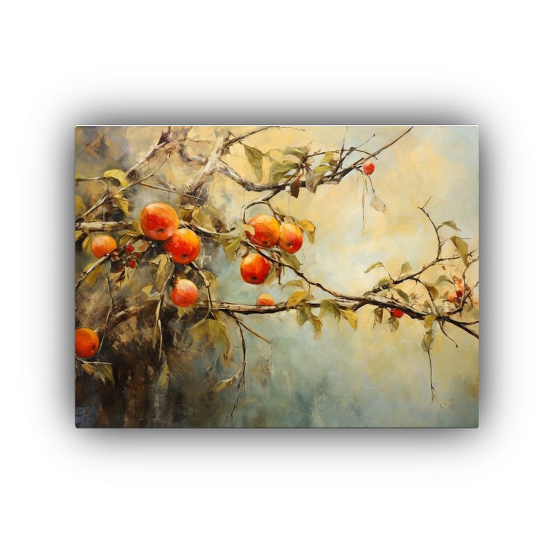 GENERICO - Pintura Abstracta De Árboles Frutales En Estilo Detallado A 120x80cm