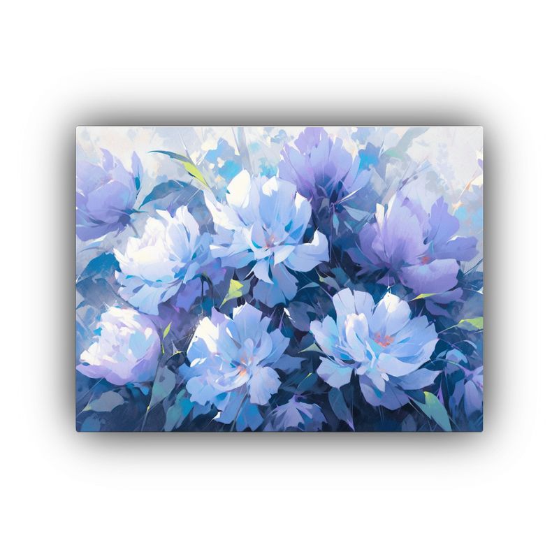 GENERICO - Pintura De Flores En Lienzo Púrpura Y Turquesa 120x80cm