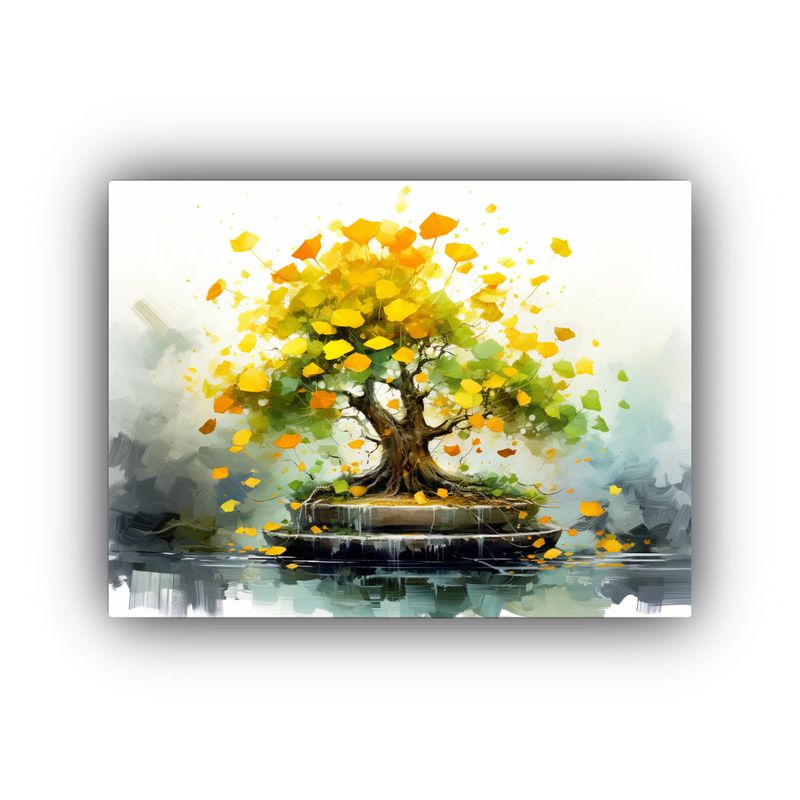 GENERICO - Pintura Abstracta En Colores Blancos Con Temática De árbol 120x80cm