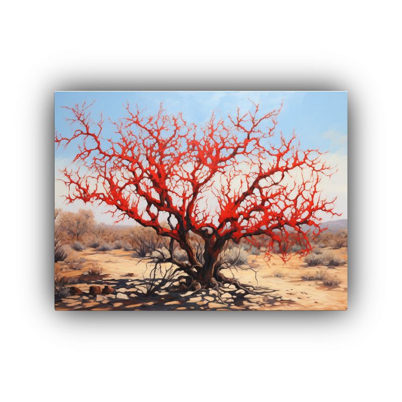 GENERICO - Pintura Abstracta Detallada Estilo óleo De Un árbol Ocotil 120x80cm