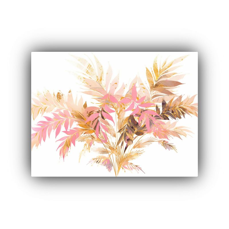 GENERICO - Cuadro Decorativo De Árbol Tropical En Oro Y Rosa Estilo N 120x80cm