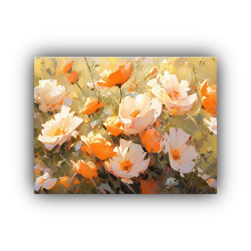 GENERICO - Pintura En Lienzo De Escena Moderna Con Flores Amarillas Y N 120x80cm