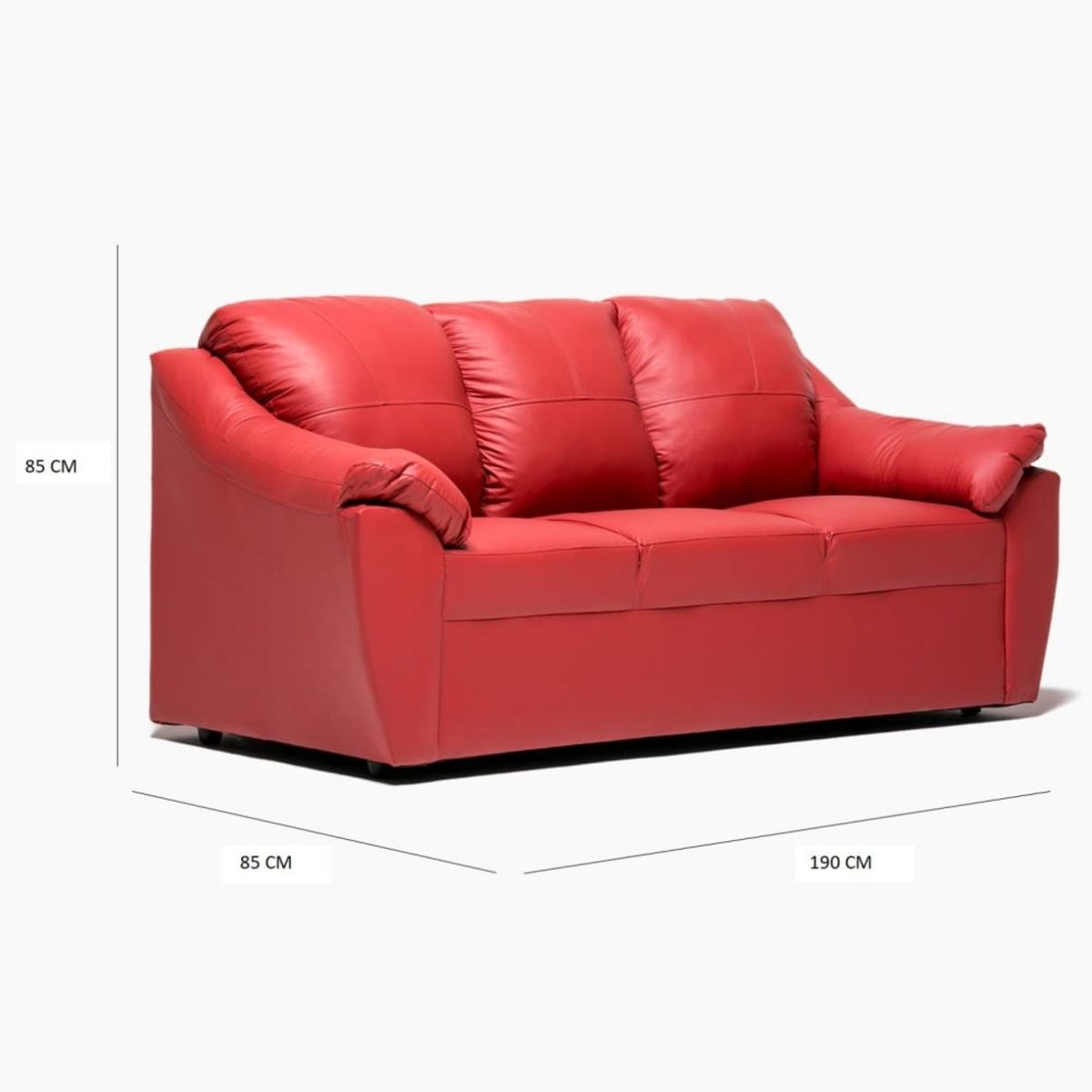 CABSUR - Sofá Genova 3 Cuerpos Rojo