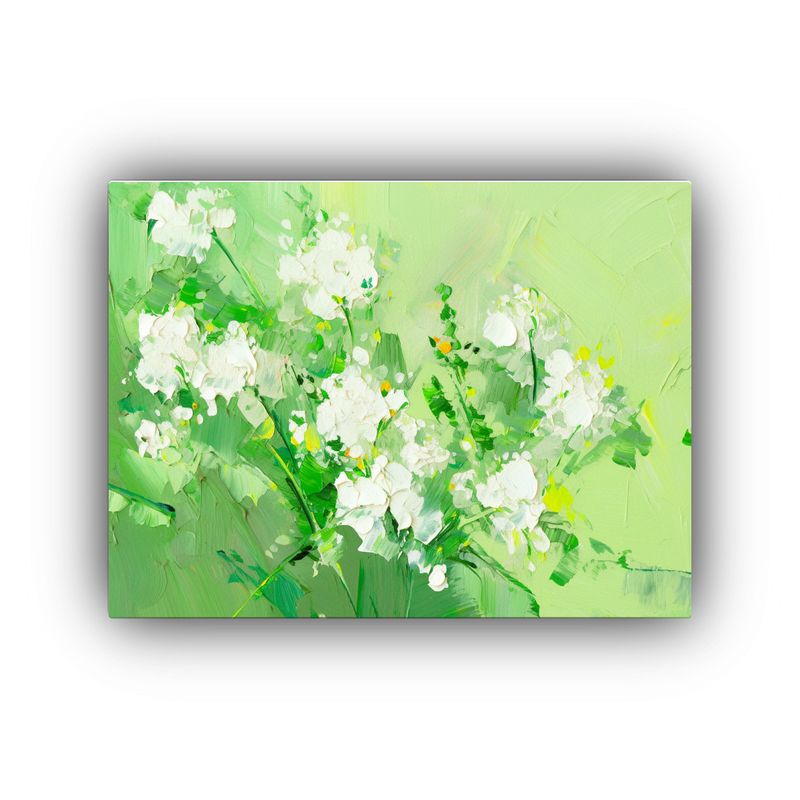 GENERICO - Pintura Floral Juvenil En Lienzo Estilo Verde Hermoso 120x80cm