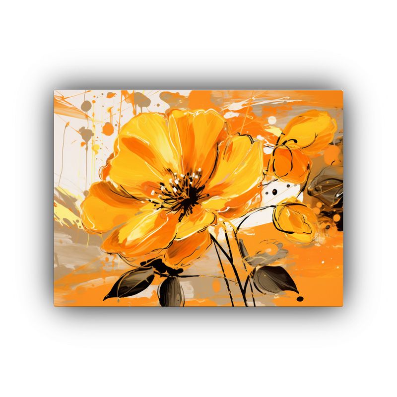 GENERICO - Cuadro Decorativo En Bastidor Naranja Y Dorado Atmosfera N 120x80cm
