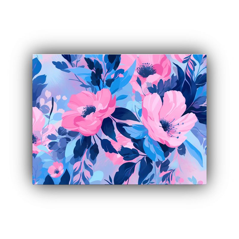 GENERICO - Cuadro Moderno Acrílico Lienzo Bastidor Madera Rosa Y Azul  120x80cm
