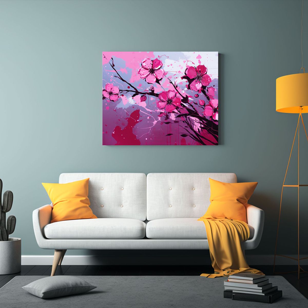 GENERICO - Cuadro Tonos Rosa Fantástico Ambientación Neonoir Estilo M 120x80cm